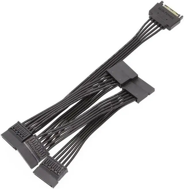 Main image of 15 Pin SATA Power Extension Hard Drive Cable 1 Male to 5 Female Splitter Adapter 24-inch(60CM)