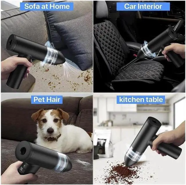 Alt view image 2 of 7 - Compressed Air Duster, 102000RPM Electric Air Duster & Vacuum Cleaner 2 in 1 Rechargeable 7800mAh Cordless, Keyboard and Computer Cleaner, Replaces Compressed Air Cans (Black)