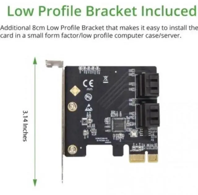 Alt view image 4 of 7 - 4 Port SATA III PCI-e 3.0 x1 Card Non-Raid with Low Profile Bracket