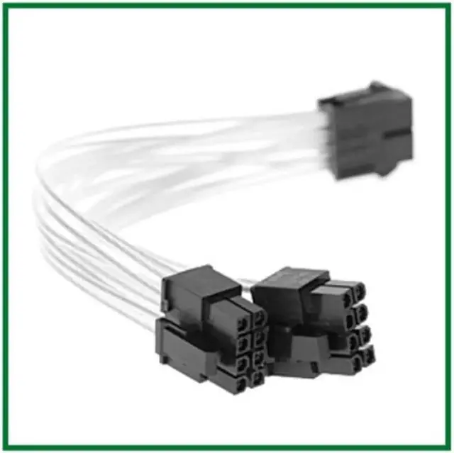 Alt view image 2 of 7 - 5pcs/lot 20cm Copper PCIE 8 pin Female to Dual PCI-E 6+2 pin Male GPU Power Cable Splitter