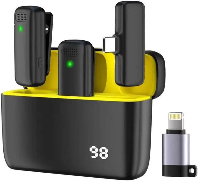 Main image of Professional Wireless Lavalier Microphone,for iPhone iPad Android with Charging case,for Video Recording,Interview,Automatic Noise Reduction - 2-in-1