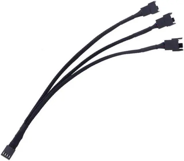 Main image of 10pcs/lot 1 To 3 Way Splitter Sleeved Wire 4-Pin PWM Fan Connector Extension Cable