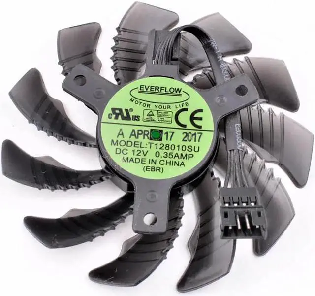 Main image of EVERFLOW T128010SU 12V 0.35A GTX1050 1060 1070 1080 N970 graphics card cooling fan