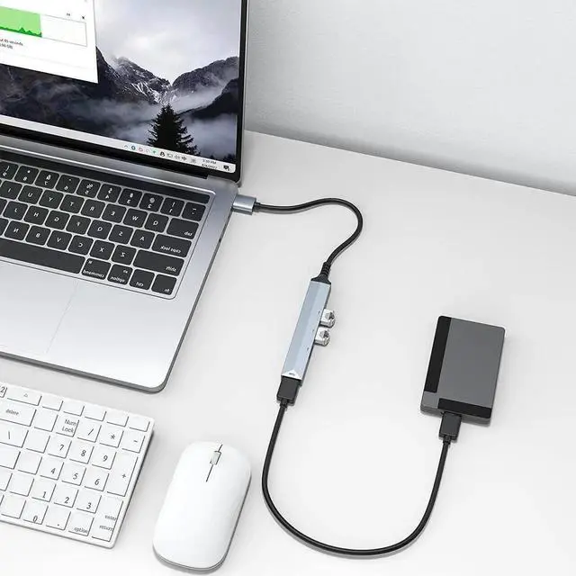 Alt view image 4 of 6 - 4-Port USB 3.0 HUB Expander,Ultra-Slim Data USB HUB,USB Hub Expansion Adapter Station Applicable for Laptop, iMac Pro, MacBook Air, Mac, Notebook PC,Printer,Mobile HDD(USB-A HUB)