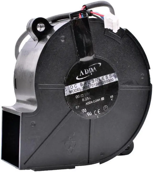 Alt view image 2 of 4 - AB07012HB250300 7025 70x70x25mm 7CM 12V 0.25A Double Ball Bearing Projector Blower Fan