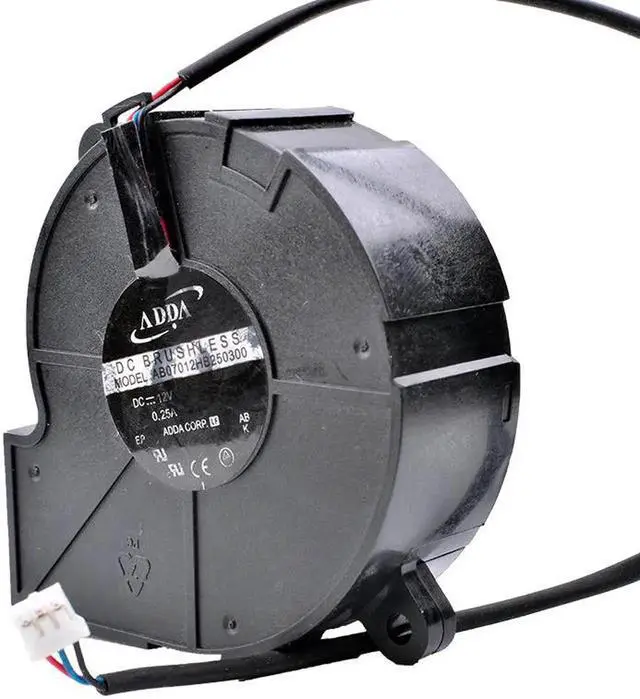 Alt view image 4 of 4 - AB07012HB250300 7025 70x70x25mm 7CM 12V 0.25A Double Ball Bearing Projector Blower Fan