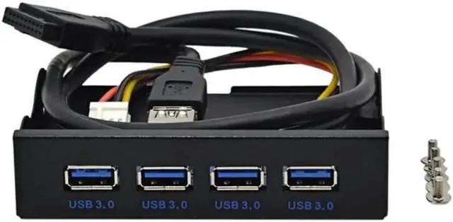 Main image of Anicorn PC computer 3.5 inch Floppy Bay Front Panel 4 Ports USB 3.0 Hub, USB 3.0 19/20pin to 4 x USB 3.0 Type A Female Splitter Internal USB Hub