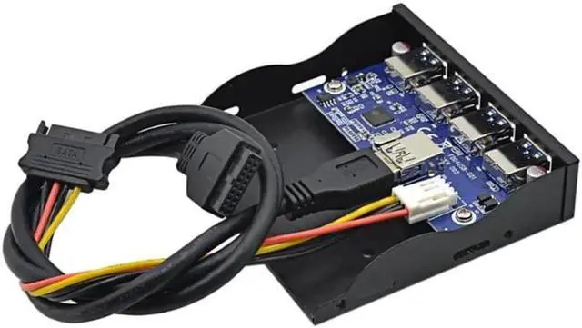 Alt view image 5 of 5 - Anicorn PC computer 3.5 inch Floppy Bay Front Panel 4 Ports USB 3.0 Hub, USB 3.0 19/20pin to 4 x USB 3.0 Type A Female Splitter Internal USB Hub