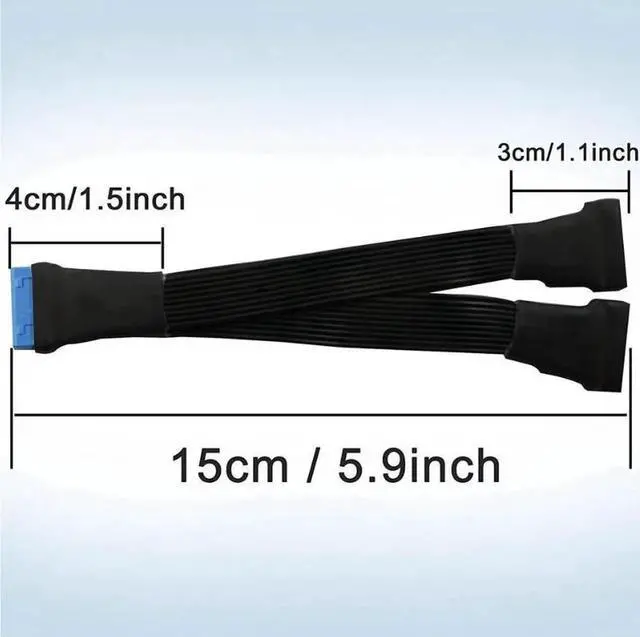 Alt view image 6 of 6 - USB 3.0 Header Extension Cable 19/20 Pin 1 to 2 Y Splitter Internal Extension Adapter DIY(5.9 inch)
