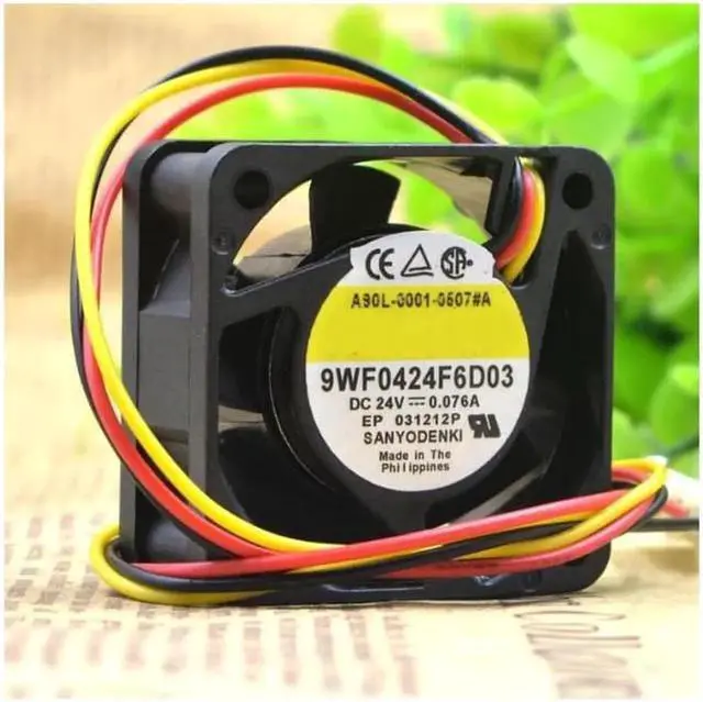 Alt view image 3 of 3 - 9WF0424F6D03 A90L-0001-0507 # a 24V 0.076A 3 wire cooling fan