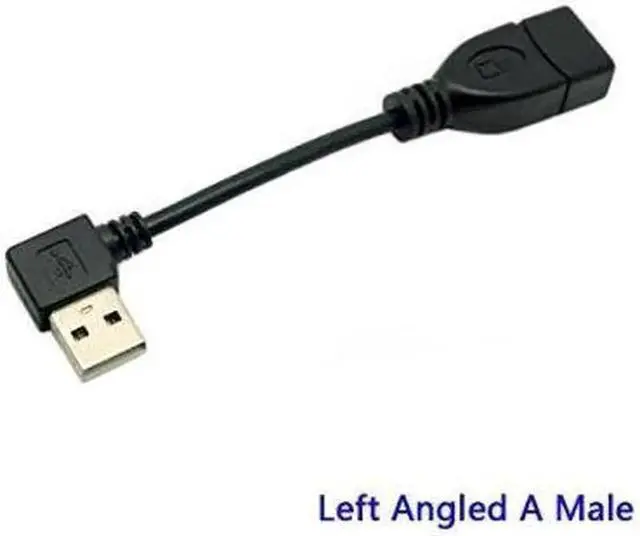Alt view image 6 of 6 - (2 Pack) 90 Degree Left & Right Angled USB 2.0 A Male to USB Female Extension Adapter Cable (10cm/0.3ft,1PC right+1PC left adapter)