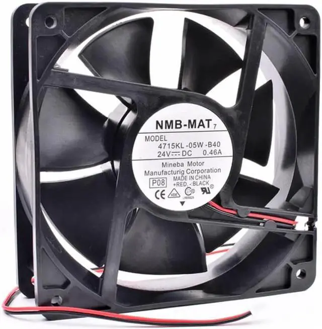 Alt view image 4 of 4 - 4715KL-05W-B40 12038 12cm 120mm 120x120x38mm DC24V 0.46A ABB inverter server cooling fan