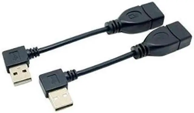 Alt view image 5 of 6 - (2 Pack) 90 Degree Left & Right Angled USB 2.0 A Male to USB Female Extension Adapter Cable (10cm/0.3ft,1PC right+1PC left adapter)