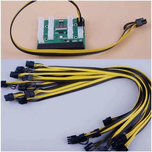Alt view image 6 of 6 - 10Pcs 70cm High Quality 6Pin to 8Pin (6+2Pin) PCI-E Breakout Cable 18AWG Mining