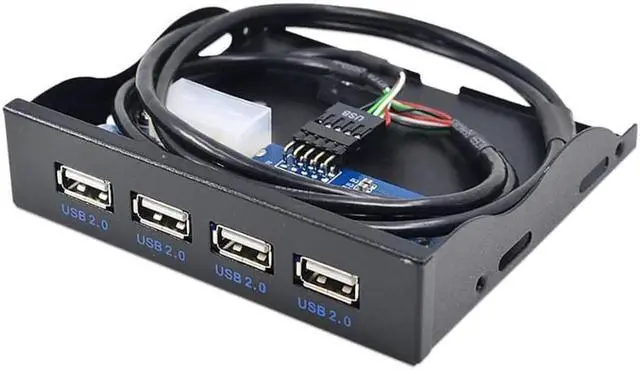 Alt view image 2 of 6 - Anicorn PC computer 3.5 inch Floppy Bay Front Panel 4 Ports USB 2.0 Hub, USB 2.0 9/10pin to 4 x USB 2.0 Type A Female Splitter