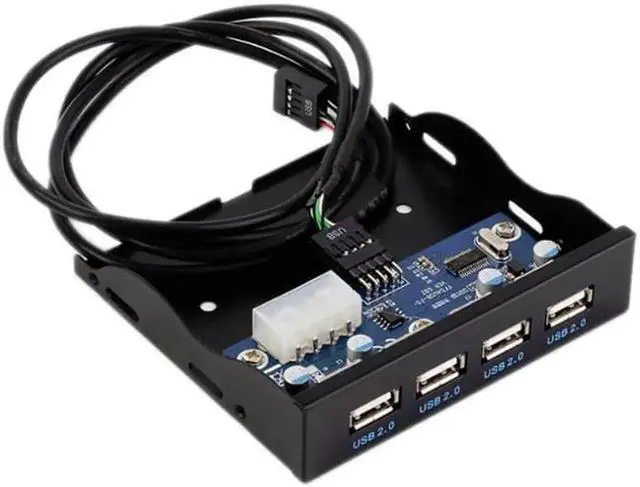 Alt view image 6 of 6 - Anicorn PC computer 3.5 inch Floppy Bay Front Panel 4 Ports USB 2.0 Hub, USB 2.0 9/10pin to 4 x USB 2.0 Type A Female Splitter