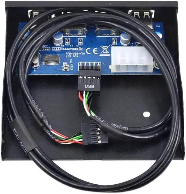 Alt view image 3 of 6 - Anicorn PC computer 3.5 inch Floppy Bay Front Panel 4 Ports USB 2.0 Hub, USB 2.0 9/10pin to 4 x USB 2.0 Type A Female Splitter