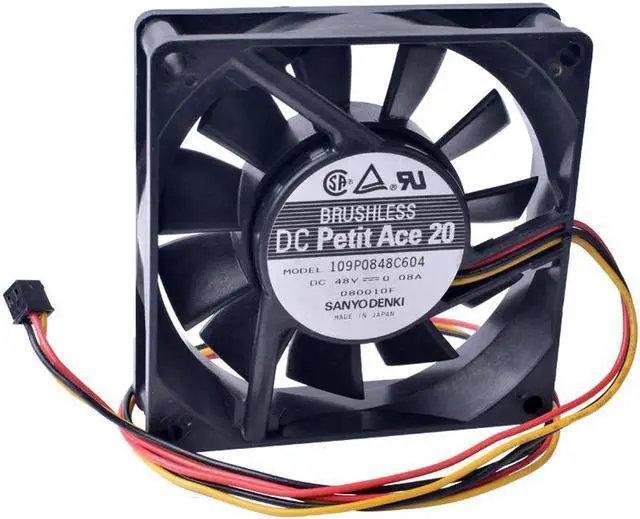 Alt view image 5 of 5 - 8020 48V 0.08A 109P0848C604 double ball 8CM silent cooling fan