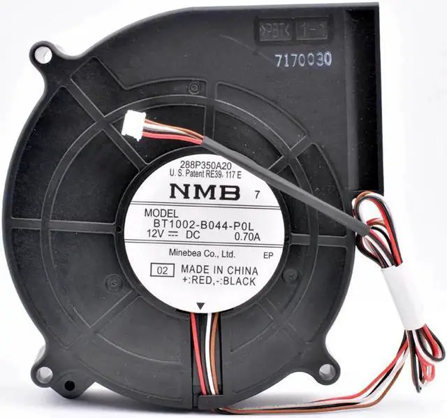 Main image of BT1002-B044-P0L 100x105x25mm 100mm blower fan DC12V 0.70A 4 lines Turbocharged exhaust cooling fan for projector