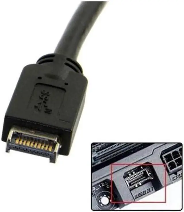 Alt view image 6 of 6 - USB 3.1 Front Panel Header to USB-C Type-C Female Extension Cable 40cm with Panel Mount Screw UC-037