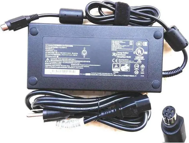 Main image of Replacement AC Adapter 19.5V 11.8A for Clevo P750DM-G P770DM P751ZM Gaming Laptop A12-230P1A A230A003L X01 T5 T5S T5X T7 230W 4 PIN