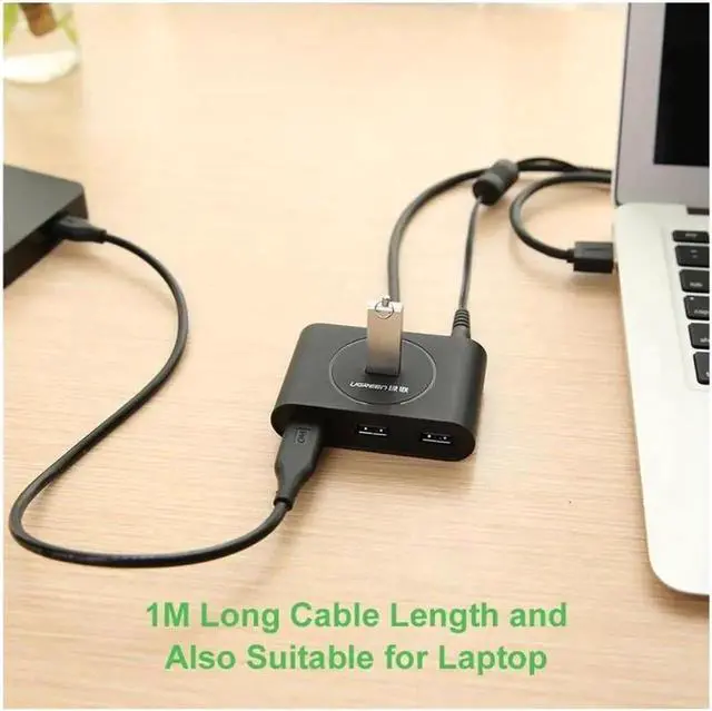 Alt view image 6 of 7 - USB 3.0 4 Port Bus-powered Hub with 1m Shielded Cable for iMac, MacBook Pro Air, Raspberry Pi, PCs and Laptops no driver Black