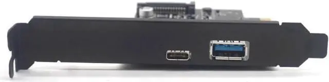 Alt view image 5 of 7 - Weastlinks SuperSpeed USB 3.1 Type C + USB 3.0 PCI-Express Expansion Card Riser 15pin SATA Power Connector PCIE X1 Adapter ASM3142 Chipsets