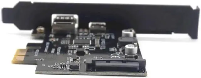 Alt view image 7 of 7 - Weastlinks SuperSpeed USB 3.1 Type C + USB 3.0 PCI-Express Expansion Card Riser 15pin SATA Power Connector PCIE X1 Adapter ASM3142 Chipsets