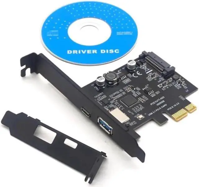 Main image of Weastlinks SuperSpeed USB 3.1 Type C + USB 3.0 PCI-Express Expansion Card Riser 15pin SATA Power Connector PCIE X1 Adapter ASM3142 Chipsets