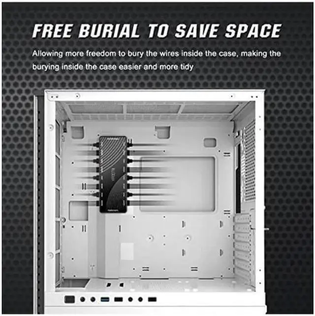 Alt view image 4 of 5 - PCCOOLER PWM Fan Hub, Addressable 5V 3Pin ARGB & 12V 4Pin PWM 2-in-1 RGB Case Fan Hub with Hidden Magnetic Base and SATA Power 16 Port, Support 8 Computer CPU Fans Splitter