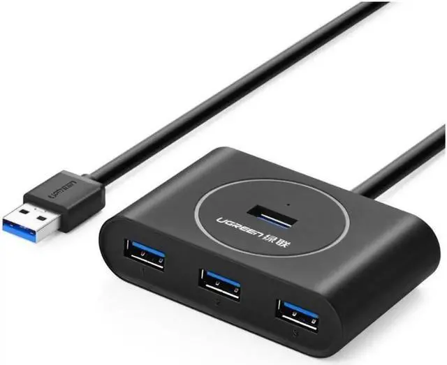 Main image of USB 3.0 4 Port Bus-powered Hub with 1m Shielded Cable for iMac, MacBook Pro Air, Raspberry Pi, PCs and Laptops no driver Black