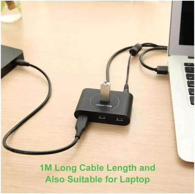 Alt view image 6 of 7 - USB 3.0 4 Port Bus-powered Hub with 1m Shielded Cable for iMac, MacBook Pro Air, Raspberry Pi, PCs and Laptops no driver Black