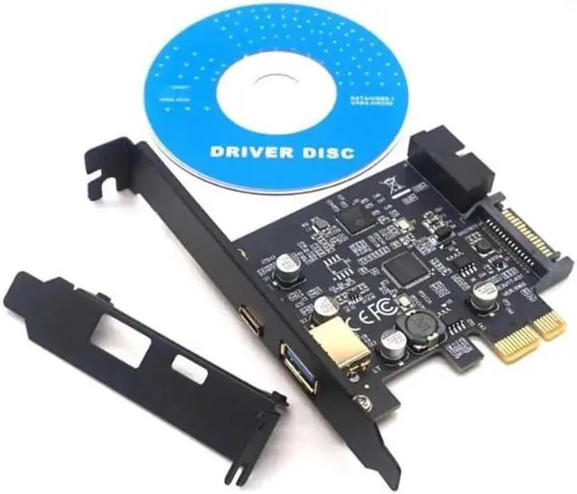 Alt view image 7 of 7 - Anicorn Weastlinks PCI-Express PCI-e To USB 3.1 Type-C Riser Post Card PCIe to USB-C USB3.0+19PIN Front USB Miner Expansion Adapter Card