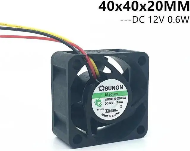 Main image of JAENFONG Maglev 4CM 40MM 40*40*20MM Server Cooling Fan DC12V 0.6W MB40201V2-000U-G99 Super Silence Fan (Motherboard 3PIN)