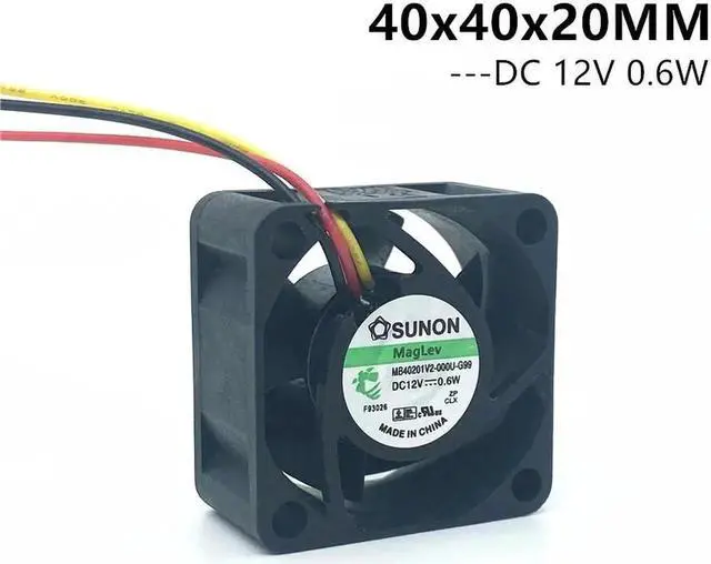 Alt view image 2 of 2 - JAENFONG Maglev 4CM 40MM 40*40*20MM Server Cooling Fan DC12V 0.6W MB40201V2-000U-G99 Super Silence Fan (Motherboard 3PIN)