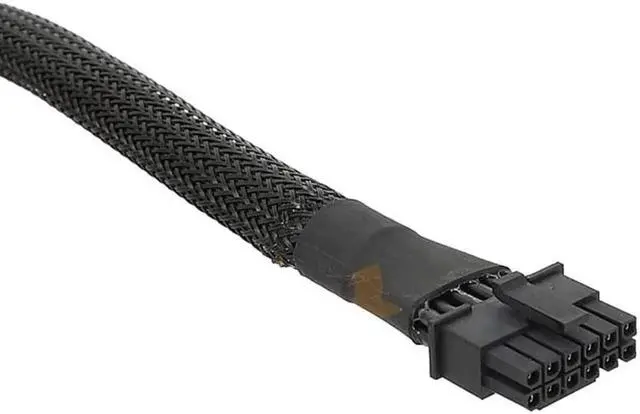 Alt view image 3 of 6 - JAENFONG 16Pin PCIE GPU Cables Sleeved PSU Extension Cable Mini 12+4 Pin Male to 3x8Pin Connector Graphics Card Power Supply