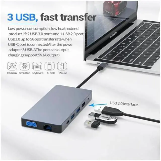 Alt view image 4 of 7 - USB C HUB HDMI Type-C HUB To Hdmi USB 3.0 Thunderbolt 3 Card Reader For Macbook 2018 mate20 P30 glaxy S9 S10 USB C HUB
