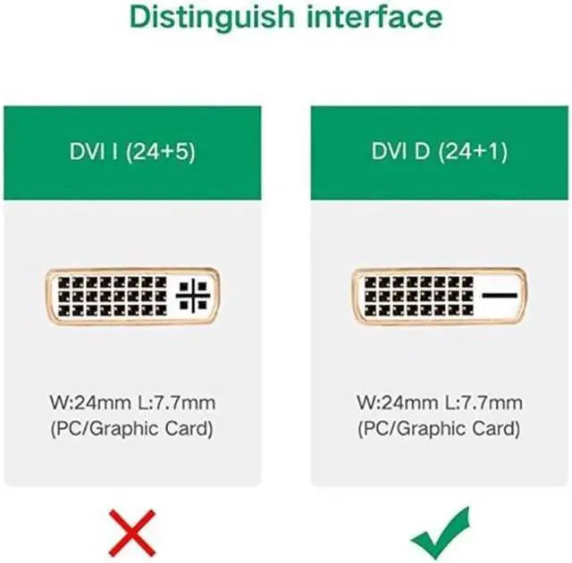 Main image of UGREEN 50cm MM119 1080P Full HD VGA to DVI (24+1) Male to Female Adapter Cable for Computer/PC/Laptop HDTV Projector DVD Graphics Card and More VGA / DVI Enabled Devices Cable