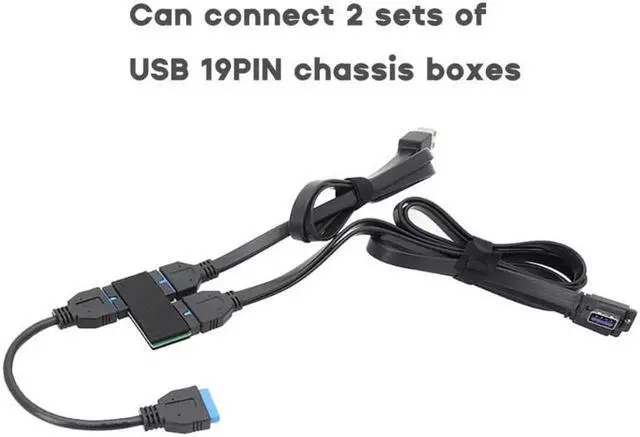 Alt view image 5 of 6 - JAENFONG Usb 3.0 19pin One-to-two Hub With Chip And Modular Cable Design Usb 19pin Hub Motherboard 19pin Extension Cable 1 To 2