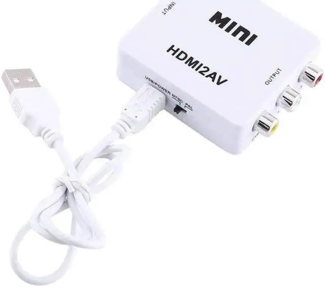 Alt view image 5 of 7 - Digital RCA to HDMI Converter,1080P AV to HDMI Video Converter Mini RCA Composite CVBS Adapter with USB Charge Cable Support 1080P for PC Laptop Mini Xbox PS2 PS3 TV STB VHS VCR Camera DVD(White)