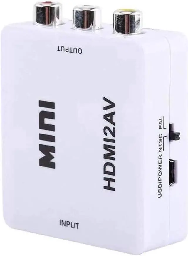 Alt view image 7 of 7 - Digital RCA to HDMI Converter,1080P AV to HDMI Video Converter Mini RCA Composite CVBS Adapter with USB Charge Cable Support 1080P for PC Laptop Mini Xbox PS2 PS3 TV STB VHS VCR Camera DVD(White)