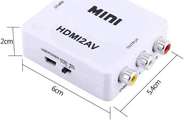 Alt view image 3 of 7 - Digital RCA to HDMI Converter,1080P AV to HDMI Video Converter Mini RCA Composite CVBS Adapter with USB Charge Cable Support 1080P for PC Laptop Mini Xbox PS2 PS3 TV STB VHS VCR Camera DVD(White)