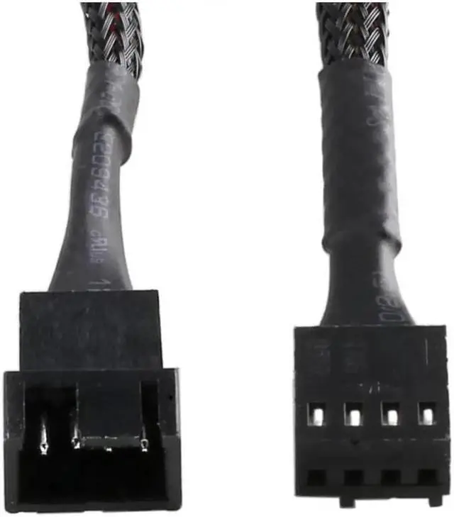 Alt view image 3 of 4 - 5 Pack Braided Sleeving 25CM Molex TX4 4pin Connectors CPU PWM Fan Power Extension Cable,4 pin Molex Plug Backword 2 pin 3pin Case fan