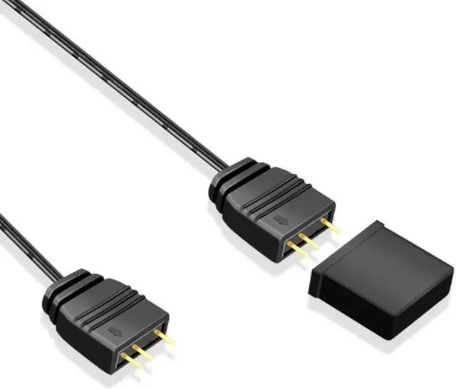 Alt view image 2 of 6 - JAENFONG ARGB 5V 3Pin Extension Cable Adapter 33cm 1 to 4 RGB Splitter Cable Cord forMSI AURA LED Splitter