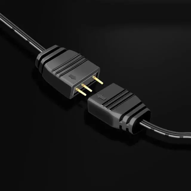 Alt view image 6 of 6 - JAENFONG ARGB 5V 3Pin Extension Cable Adapter 33cm 1 to 4 RGB Splitter Cable Cord forMSI AURA LED Splitter