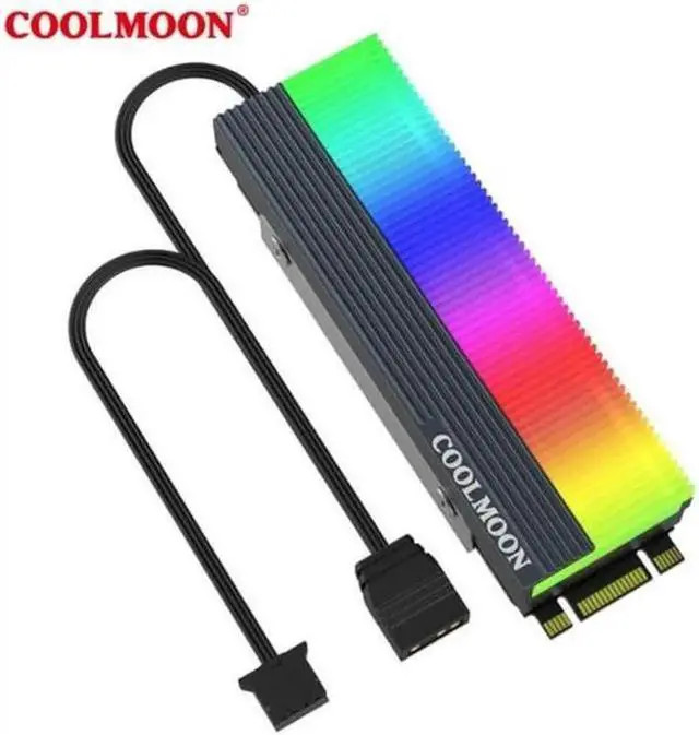 Main image of COOLMOON ARGB M2 SSD Heatsink 5V 3Pin NVME NGFF M.2 2280 Solid State Drive Hard Disk Cooling Radiator Heat Sink Cooler Vest Thermal Pad