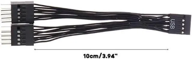 Alt view image 3 of 6 - JAENFONG 1PC 9Pin Computer Motherboard USB Extension Cable 1 Female To 2 Male Y Splitter Extension Cable For PC DIY 10cm