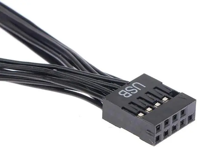 Alt view image 4 of 6 - JAENFONG 1PC 9Pin Computer Motherboard USB Extension Cable 1 Female To 2 Male Y Splitter Extension Cable For PC DIY 10cm