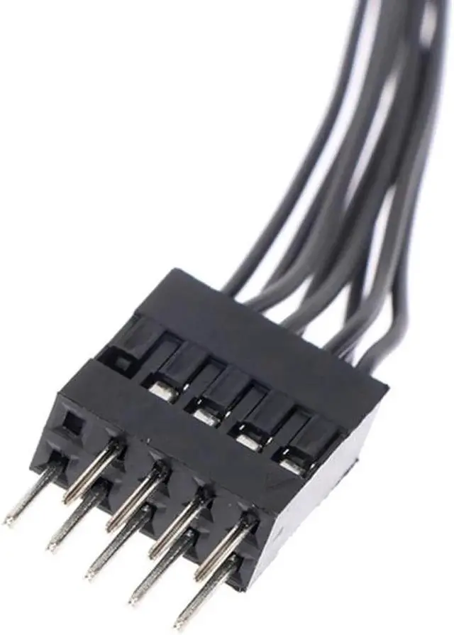 Alt view image 2 of 6 - JAENFONG 1PC 9Pin Computer Motherboard USB Extension Cable 1 Female To 2 Male Y Splitter Extension Cable For PC DIY 10cm