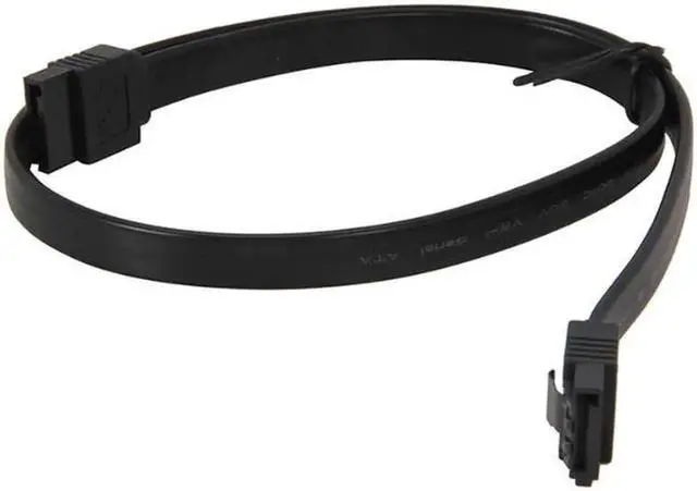 Alt view image 2 of 2 - 18 inches SATA Cable III 6Gbps Straight HDD SDD Data Cable with Locking Latch for SATA HDD, SSD, CD Driver, CD Writer - Black